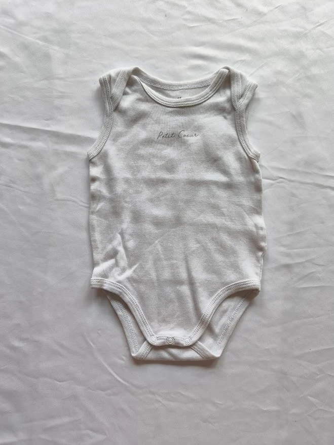Body débardeur Influx 3 mois blanc Petit Cœur